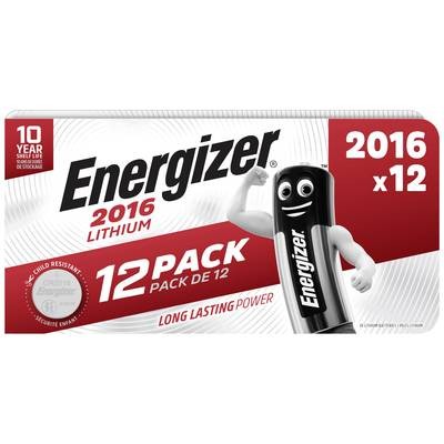 Energizer CR 2016 Lithium Knopfzelle (12 Stück)