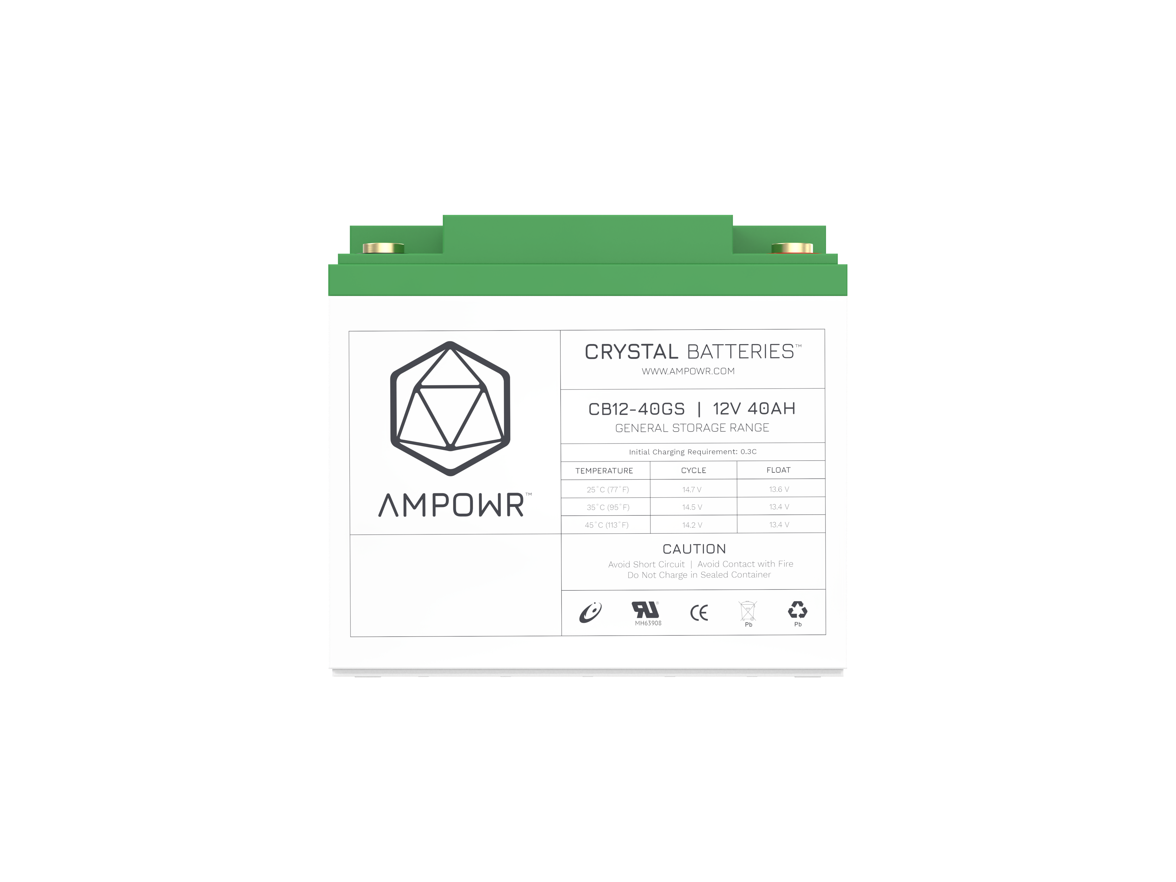 Ampowr CB12-40GS (Lead Crystal 6-CNFJ-40) 12V / 40Ah, M6 Gewinde