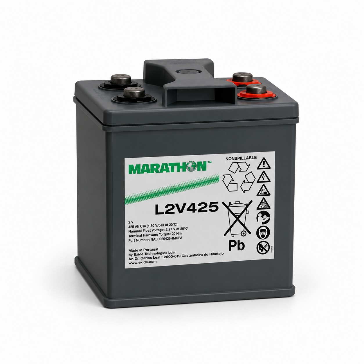 Exide Marathon L2V425 2V / 425Ah 2xM8 AGM Bleiakku