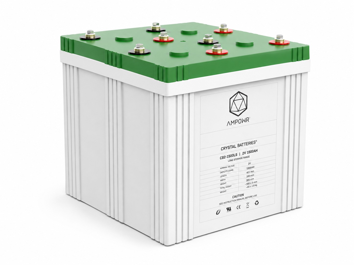 Ampowr CB2-1500LS (Lead Crystal CNFJ-1500) 2V / 1500Ah, M8 Gewinde