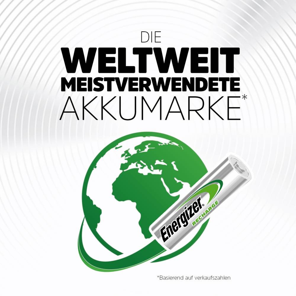 Energizer Power Plus 6LR61 9V-Block Akku NiMH 175 mAh, 1er Blister