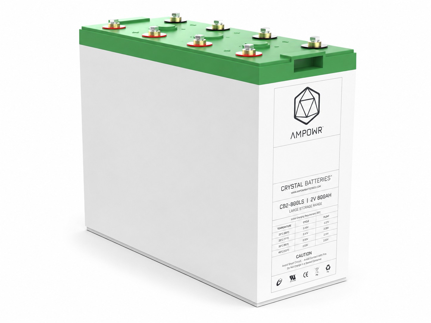 Ampowr CB2-800LS (Lead Crystal CNFJ-800) 2V / 800Ah, M8 Gewinde