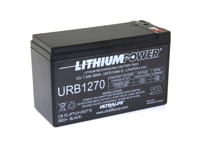 URB1270, 12.8V / 7.5Ah, Lithium-Eisen-Phosphat (LiFePO4)