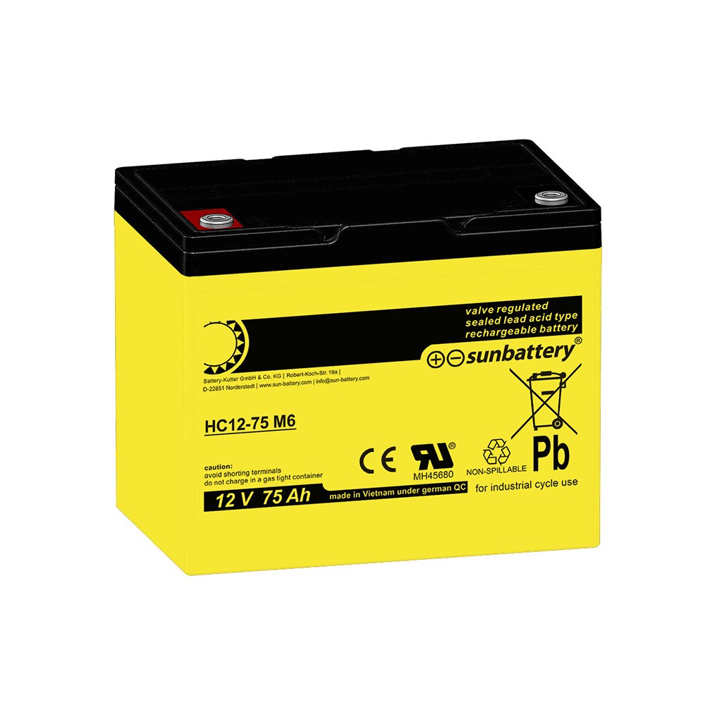  SUN Battery HC12-75 M6