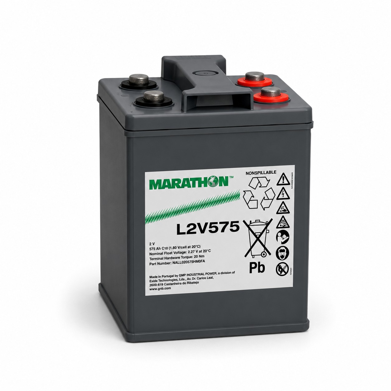 Exide Marathon L2V575 (C10) 2V / 575Ah M8 AGM Bleiakku