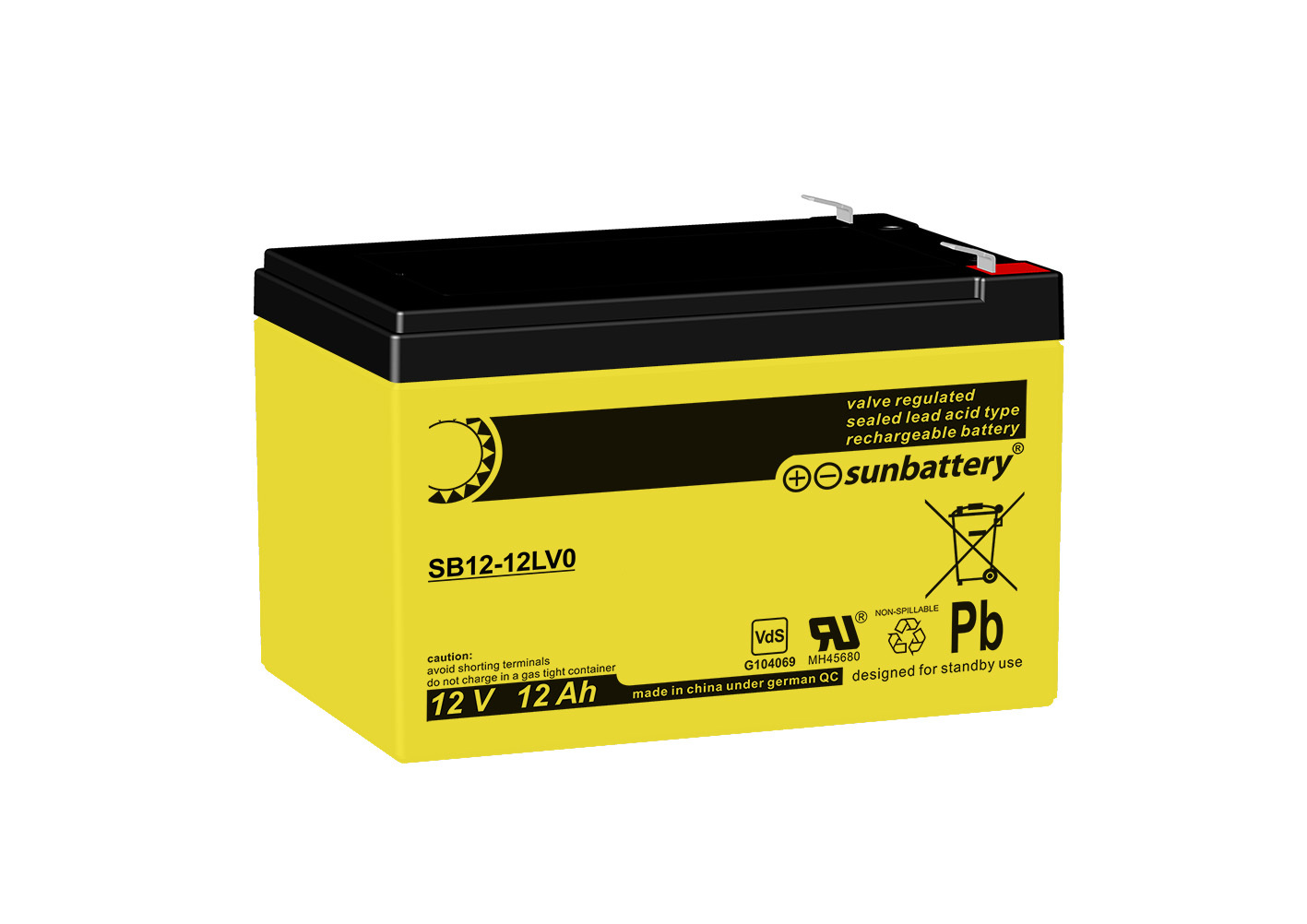 SUN Battery SB12-12LV0 12V/12Ah, 6,3 mm Anschluss