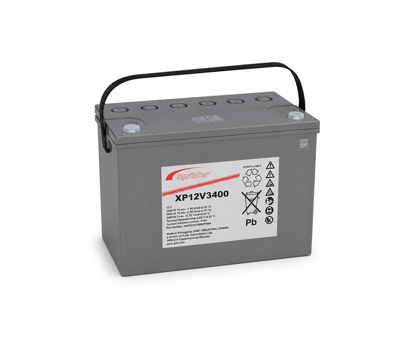 EXIDE Sprinter XP12V3400 12V / 105Ah, AGM mit M6 Gewinde