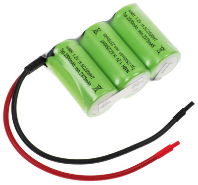 Notleuchten Akku 3,6V / 2500mAh (12,5Ah) NI-MH  Reihe mit Kabel