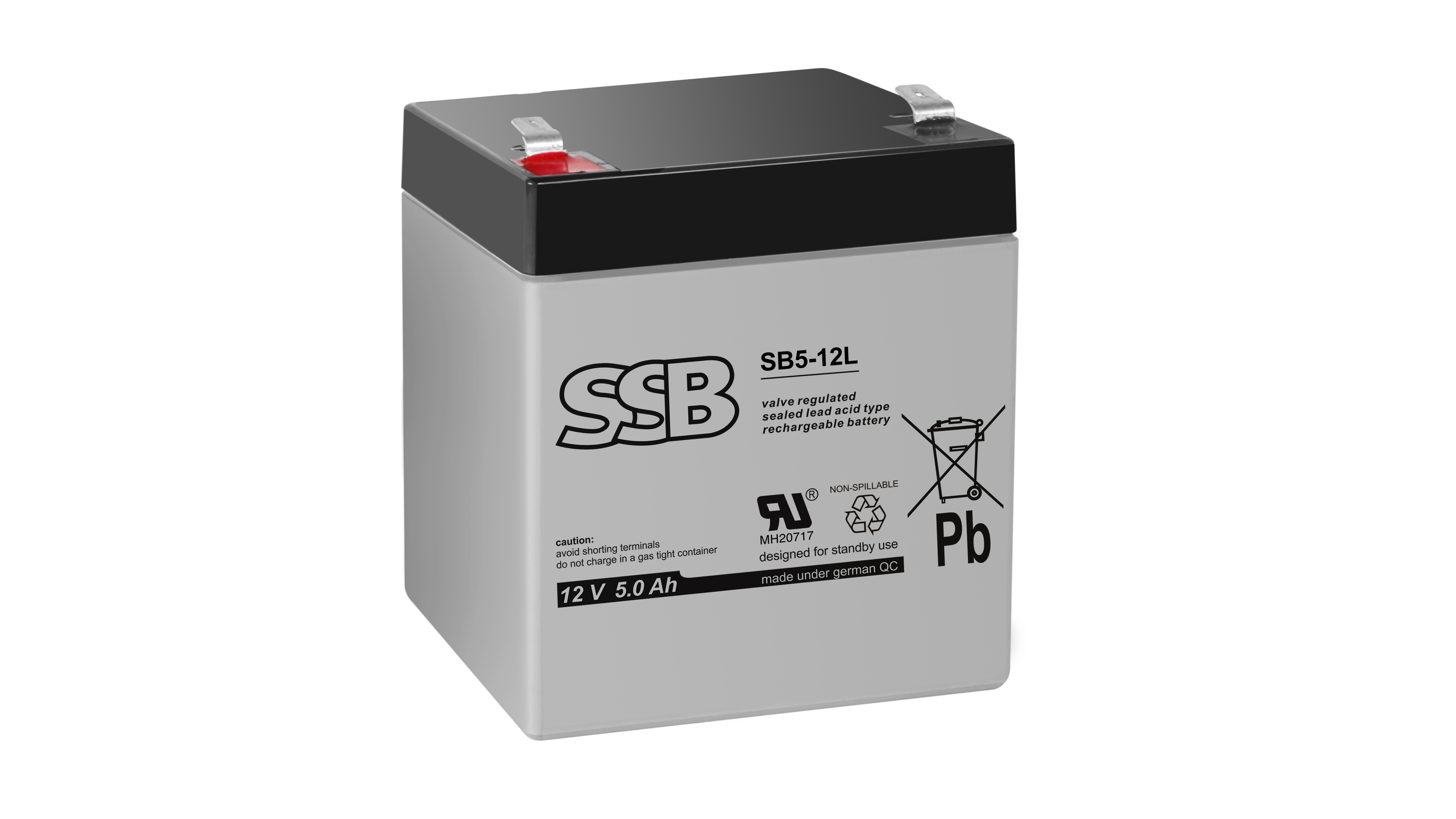 SSB SB 5-12L Blei-Vlies-Akku, 12V / 5Ah