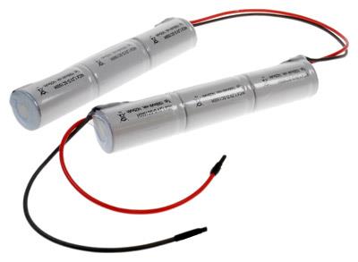 Notleuchten-Akku 7,2V / 1500mAh, NI-CD 2x3er mit Kabel