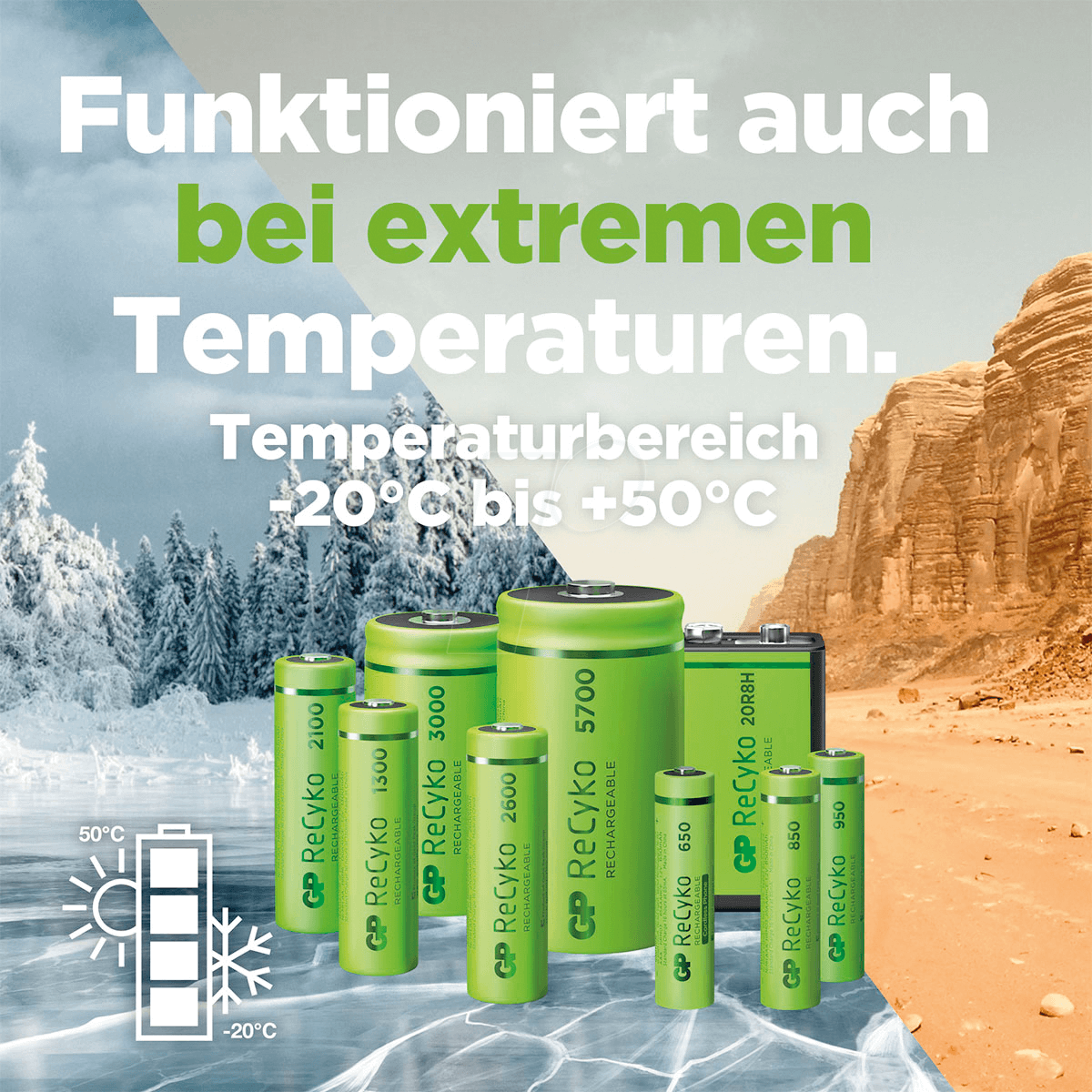 GP ReCyko+ REC 2D 5700 NiMH D (Mono), 5700 mAh, 2er-Pack