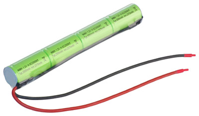 NI-MH Notleuchten Akku 4,8V / 2500mAh (2,5Ah) L1x4 mit Kabel