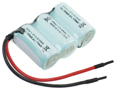 NI-CD Notleuchten-Akku 3,6V / 1800mAh (1,8Ah) F1x3 mit Kabel