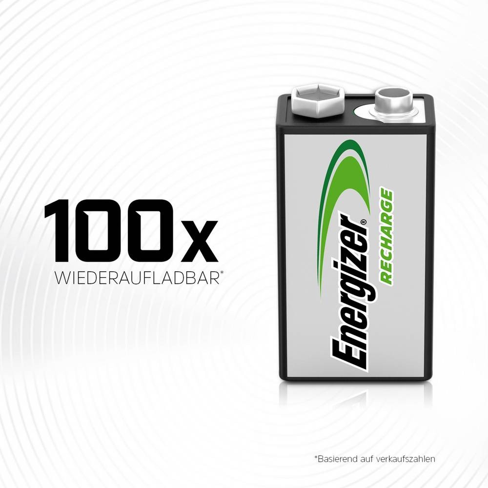Energizer Power Plus 6LR61 9V-Block Akku NiMH 175 mAh, 1er Blister