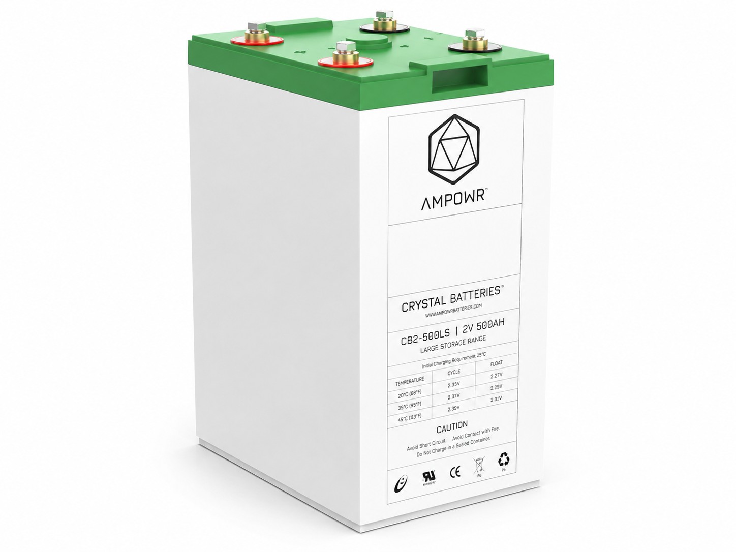 Ampowr CB2-500LS (Lead Crystal CNFJ-500) 2V / 500Ah, M8 Gewinde